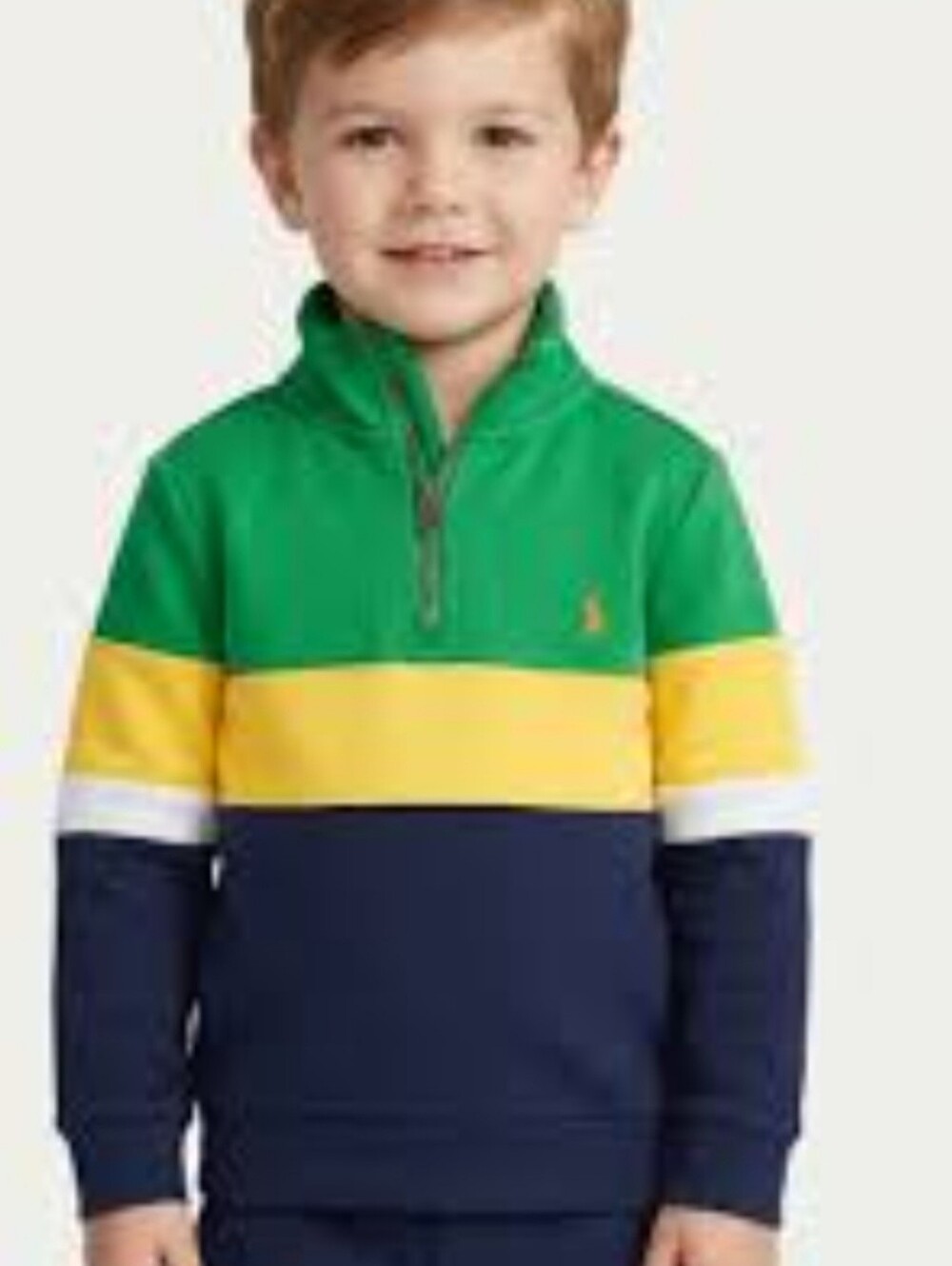 Ralph Lauren Green and Yellow Colorblock Sweatshirt For 18 M Boy